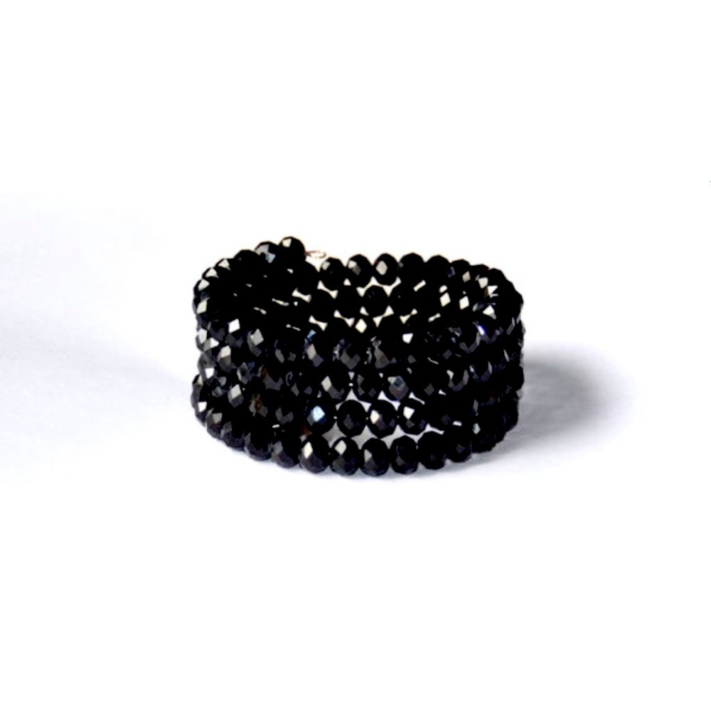 Black boutique crystal wrap bracelet